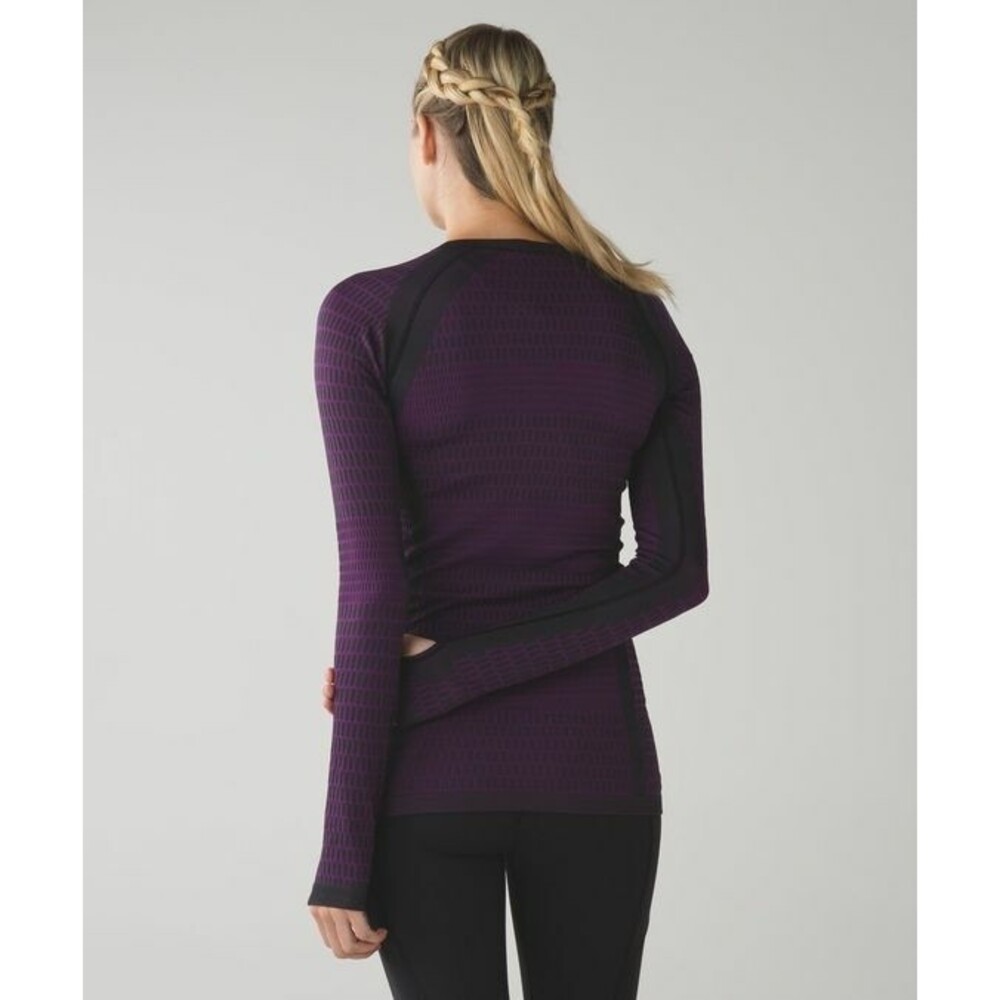 EUC lululemon athletica Long Sleeve Performance Top - Deep Purple with Black - Picture 3 of 7